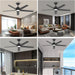 52 in. Black Bedroom Remote Control Ceiling Fan and Light, Reversible Quiet Ceiling Fans, 5 Blades Modern Farmhouse Ceiling Fan for Living Room Bedroom-6-ErisView
