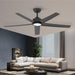 52 in. Black Bedroom Remote Control Ceiling Fan and Light, Reversible Quiet Ceiling Fans, 5 Blades Modern Farmhouse Ceiling Fan for Living Room Bedroom-1-ErisView