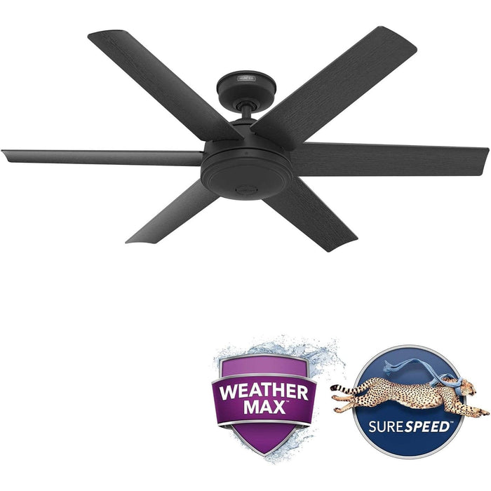 52 in. Black Ceiling Fan, Ceiling Hugger Ceiling Fans, 6 Blade Ceiling Fan-14-ErisView