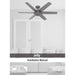 52 in. Black Ceiling Fan, Ceiling Hugger Ceiling Fans, 6 Blade Ceiling Fan-16-ErisView