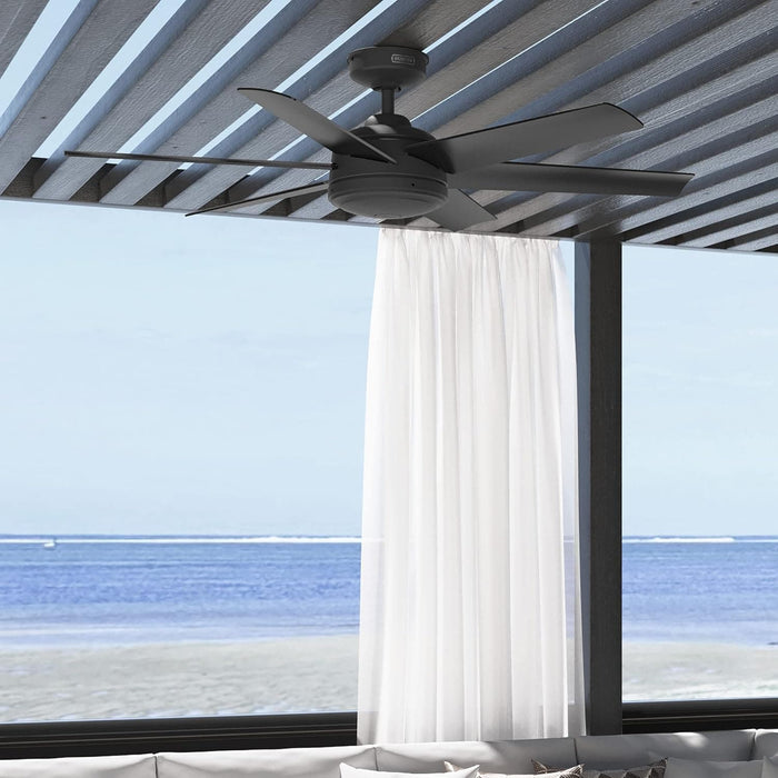52 in. Black Ceiling Fan, Ceiling Hugger Ceiling Fans, 6 Blade Ceiling Fan-4-ErisView