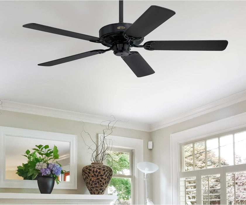52 in. Black Ceiling Fan, Home Ceiling Fan, Black White Ceiling Fan No Light-2-ErisView