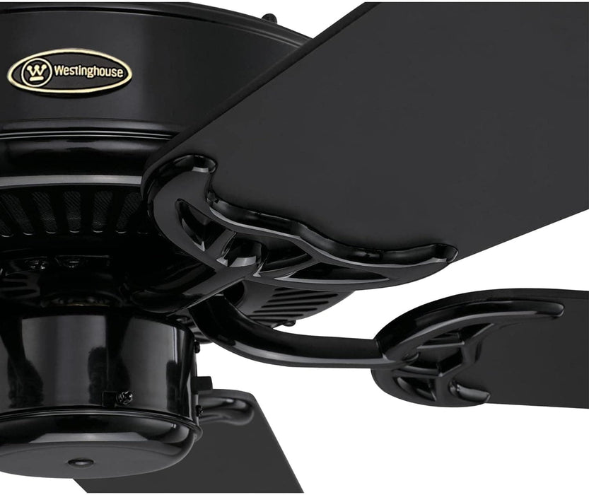 52 in. Black Ceiling Fan, Home Ceiling Fan, Black White Ceiling Fan No Light-3-ErisView