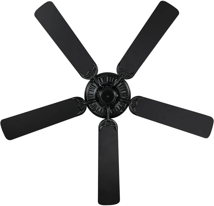 52 in. Black Ceiling Fan, Home Ceiling Fan, Black White Ceiling Fan No Light-5-ErisView