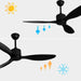 52 in. Black Ceiling Fan NO Light, 3 Blades Ceiling Fan with Remote Control, Low Profile Reversible DC Ceiling Fan-4-ErisView