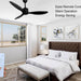 52 in. Black Ceiling Fan NO Light, 3 Blades Ceiling Fan with Remote Control, Low Profile Reversible DC Ceiling Fan-5-ErisView