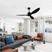 52 in. Black Ceiling Fan NO Light, 3 Blades Ceiling Fan with Remote Control, Low Profile Reversible DC Ceiling Fan-6-ErisView