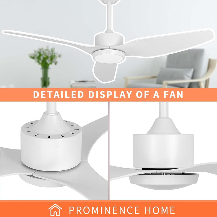 52 in. Black Ceiling Fan with Light and Remote, Reversible Ceiling Fan Winter Summer, Modern Flush Mount Low Profile Fan-12-ErisView