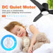 52 in. Black Ceiling Fan with Light and Remote, Reversible Ceiling Fan Winter Summer, Modern Flush Mount Low Profile Fan-3-ErisView