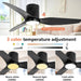 52 in. Black Ceiling Fan with Light and Remote, Reversible Ceiling Fan Winter Summer, Modern Flush Mount Low Profile Fan-4-ErisView