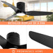 52 in. Black Ceiling Fan with Light and Remote, Reversible Ceiling Fan Winter Summer, Modern Flush Mount Low Profile Fan-6-ErisView