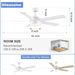52 in. Black Ceiling Fan with Light and Remote for Bedroom Living Room Kitchen, Dimmable Reversible Quiet Ceiling Fans, 5 Blades Outdoor Fan for Patio-15-ErisView