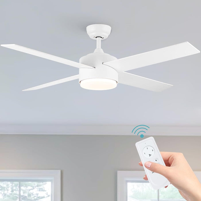 52 in. Black Ceiling Fan with Light and Remote for Bedroom Living Room Kitchen, Dimmable Reversible Quiet Ceiling Fans, 5 Blades Outdoor Fan for Patio-28-ErisView
