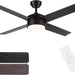 52 in. Black Ceiling Fan with Light and Remote for Bedroom Living Room Kitchen, Dimmable Reversible Quiet Ceiling Fans, 5 Blades Outdoor Fan for Patio-29-ErisView