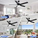52 in. Black Ceiling Fan with Light and Remote for Bedroom Living Room Kitchen, Dimmable Reversible Quiet Ceiling Fans, 5 Blades Outdoor Fan for Patio-7-ErisView