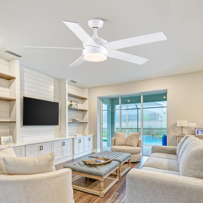 52 in. Black Ceiling Fan with Lights and Remote, Dimmable LED Ceiling Fan and Light, Wood Modern Ceiling Fan for Bedroom Living Room Dining Room-11-ErisView