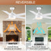 52 in. Black Ceiling Fan with Lights and Remote, Dimmable LED Ceiling Fan and Light, Wood Modern Ceiling Fan for Bedroom Living Room Dining Room-13-ErisView