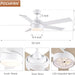 52 in. Black Ceiling Fan with Lights and Remote, Dimmable LED Ceiling Fan and Light, Wood Modern Ceiling Fan for Bedroom Living Room Dining Room-14-ErisView