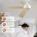 52 in. Black Ceiling Fan with Lights and Remote, Dimmable LED Ceiling Fan and Light, Wood Modern Ceiling Fan for Bedroom Living Room Dining Room-15-ErisView