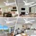 52 in. Black Ceiling Fan with Lights and Remote, Dimmable LED Ceiling Fan and Light, Wood Modern Ceiling Fan for Bedroom Living Room Dining Room-17-ErisView
