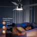 52 in. Black Ceiling Fan with Lights and Remote, Dimmable LED Ceiling Fan and Light, Wood Modern Ceiling Fan for Bedroom Living Room Dining Room-4-ErisView