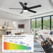 52 in. Black Ceiling Fan with Lights and Remote, Dimmable LED Ceiling Fan and Light, Wood Modern Ceiling Fan for Bedroom Living Room Dining Room-5-ErisView