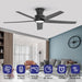 52 in. Black Ceiling Fan with Lights and Remote, Large Air Volume Ceiling Fans with Reversible Quiet Ceiling Fans, Set of 2-2-ErisView