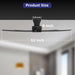 52 in. Black Ceiling Fan with Lights and Remote, Large Air Volume Ceiling Fans with Reversible Quiet Ceiling Fans, Set of 2-7-ErisView