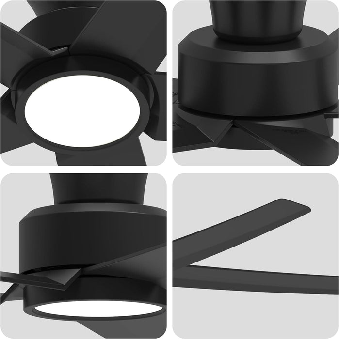 52 in. Black Ceiling Fan with Lights and Remote, Large Air Volume Ceiling Fans with Reversible Quiet Ceiling Fans, Set of 2-8-ErisView