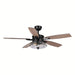 52 in. Black Ceiling Fan with Remote, Farmhouse 5-Blade Ceiling Fan with Glass Shade-ErisView