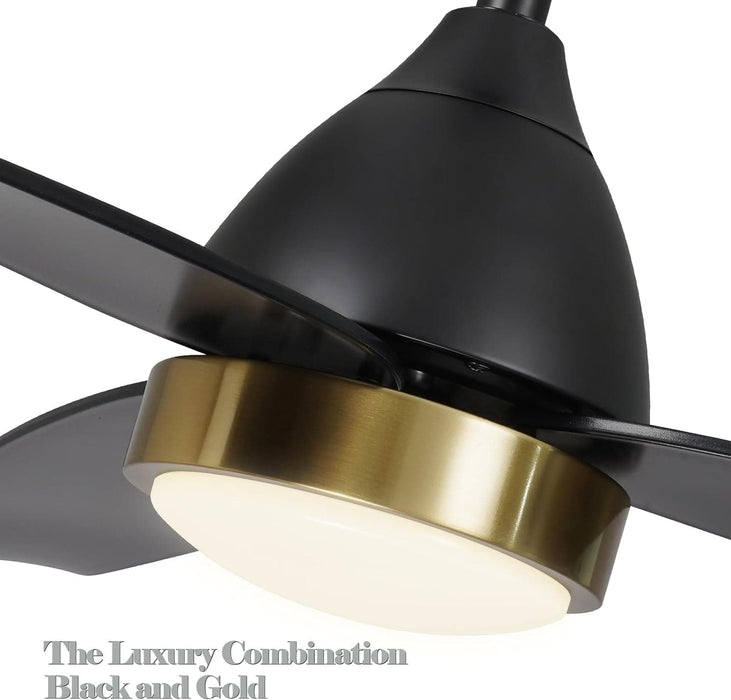 52 in. Black Ceiling Fan with Remote, Modern Brass Ceiling Fan, Reversible Ceiling Fan for Bedroom Living Room, Ceiling Fan Outdoor Fan for Patio-2-ErisView