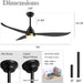 52 in. Black Ceiling Fan with Remote, Modern Brass Ceiling Fan, Reversible Ceiling Fan for Bedroom Living Room, Ceiling Fan Outdoor Fan for Patio-6-ErisView