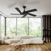 52 in. Black Ceiling Fans without Lights, Wood Modern Ceiling Fan with Remote, Popular Ceiling Fans for Indoor Outdoor Use-2-ErisView