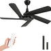 52 in. Black Ceiling Fans without Lights, Wood Modern Ceiling Fan with Remote, Popular Ceiling Fans for Indoor Outdoor Use-1-ErisView