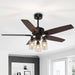 52 in. Black Farmhouse Ceiling Fan with Lights Remote, Rustic Chandelier Ceiling Fan, Industrial Ceiling Fans Light Fixture for Living Room Bedroom-1-ErisView