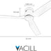 52 in. Black Flush Mount Ceiling Fan NO Light, Low Profile Fan, Unusual Ceiling Fans-7-ErisView