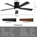 52 in. Black Flush Mount Ceiling Fan with Light, Dimmable Silent Reversible Fan in Winter Summer with Timer for Courtyard Porch Garage-6-ErisView