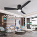 52 in. Black Flush Mount Ceiling Fan with Remote, Dimmable Reversible Low Profile Ceiling Fan for Bedroom Kitchen Living Room, Outdoor Fan for Patio-2-ErisView