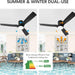 52 in. Black Flush Mount Ceiling Fan with Remote, Dimmable Reversible Low Profile Ceiling Fan for Bedroom Kitchen Living Room, Outdoor Fan for Patio-5-ErisView