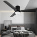 52 in. Black Flush Mount Ceiling Fan with Remote, Dimmable Reversible Low Profile Ceiling Fan for Bedroom Kitchen Living Room, Outdoor Fan for Patio-6-ErisView