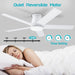 52 in. Black Flush Mount Low Profile Ceiling Fan, Reversible Ceiling Fan Summer Winter, Outdoor Ceiling Fan for Patio Porch Garage Shop Factory Warehouse-18-ErisView