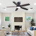 52 in. Black Flush Mount Low Profile Ceiling Fan with Lights and Remote, LED Dimmable Reversible Modern Ceiling Fan for Living Room Bedroom Dining Room-6-ErisView