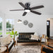 52 in. Black Flush Mount Low Profile Ceiling Fan with Lights and Remote, LED Dimmable Reversible Modern Ceiling Fan for Living Room Bedroom Dining Room-9-ErisView