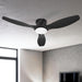 52 in. Black Flush Mount Outdoor Ceiling Fan with Remote, LED Dimmable Reversible DC Ceiling Fan, Outdoor Indoor Ceiling Fan for Kitchen Bedroom Patio-1-ErisView