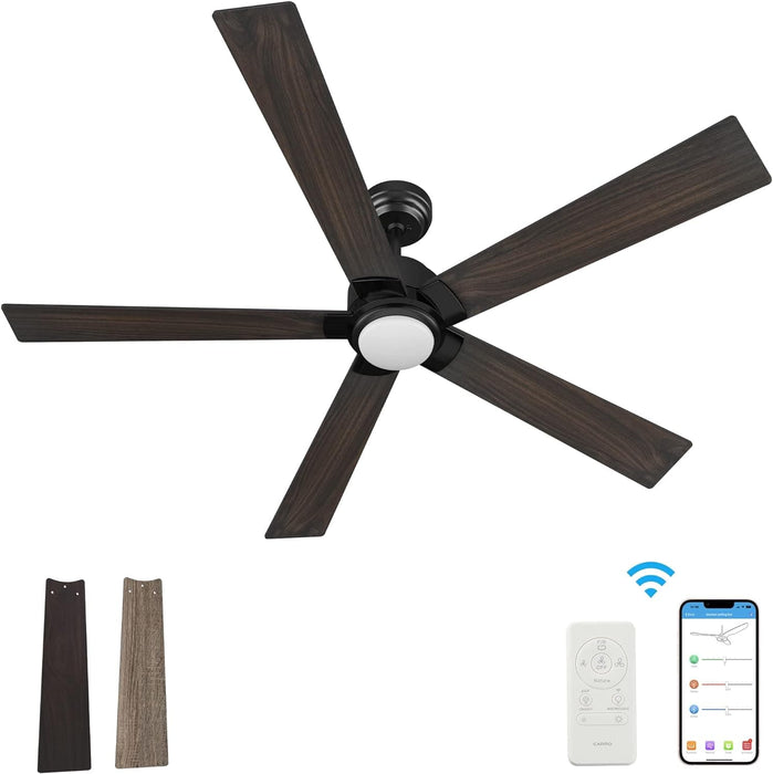 52 in. Black Gold Smart Wi-Fi LED Ceiling Fan and Light, Smart Fans with Remote and APP Control, Compatible with Alexa Google Assistant Siri Shortcut-10-ErisView