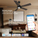 52 in. Black Gold Smart Wi-Fi LED Ceiling Fan and Light, Smart Fans with Remote and APP Control, Compatible with Alexa Google Assistant Siri Shortcut-13-ErisView