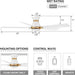 52 in. Black Gold Smart Wi-Fi LED Ceiling Fan and Light, Smart Fans with Remote and APP Control, Compatible with Alexa Google Assistant Siri Shortcut-21-ErisView