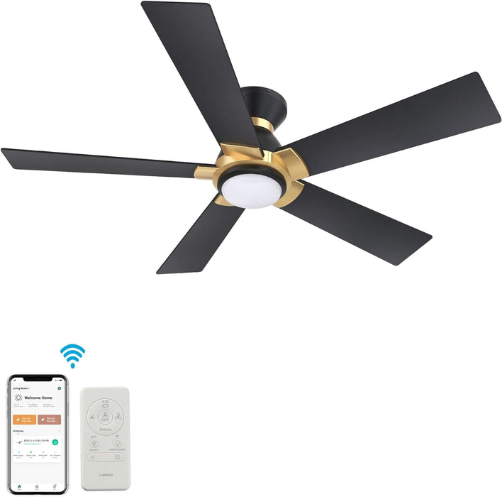 52 in. Black Gold Smart Wi-Fi LED Ceiling Fan and Light, Smart Fans with Remote and APP Control, Compatible with Alexa Google Assistant Siri Shortcut-9-ErisView