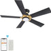 52 in. Black Gold Smart Wi-Fi LED Ceiling Fan and Light, Smart Fans with Remote and APP Control, Compatible with Alexa Google Assistant Siri Shortcut-9-ErisView
