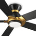 52 in. Black Gold Smart Wi-Fi LED Ceiling Fan and Light, Smart Fans with Remote and APP Control, Compatible with Alexa Google Assistant Siri Shortcut-1-ErisView